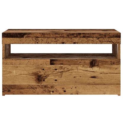 TV Cabinet with LED Lights Old Wood 75x35x40 cm Engineered Wood