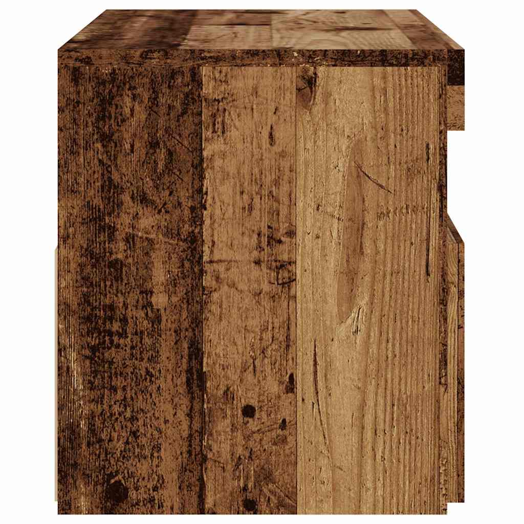 TV Cabinet with LED Lights Old Wood 75x35x40 cm Engineered Wood