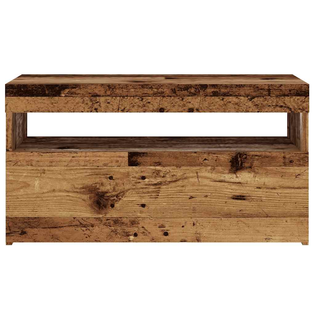 TV Cabinets with LED Lights 2 pcs Old Wood Engineered Wood
