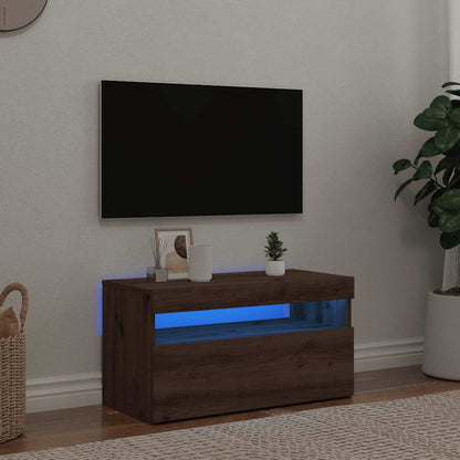 TV Cabinet with LED Lights Artisan Oak 75x35x40 cm Engineered Wood