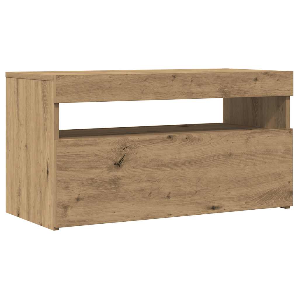 TV Cabinets with LED Lights 2 pcs Artisan Oak Engineered Wood