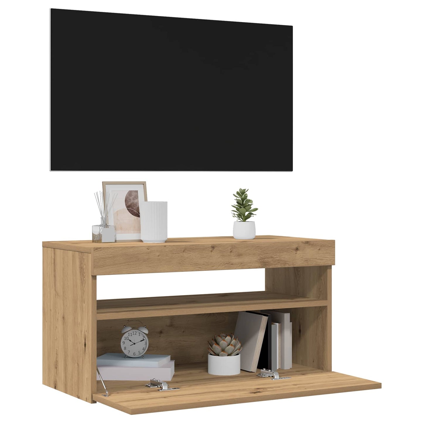 TV Cabinets with LED Lights 2 pcs Artisan Oak Engineered Wood