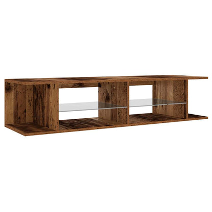 TV Cabinet with LED Lights Old Wood 135x39x30 cm Engineered Wood