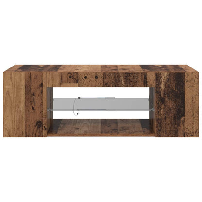 TV Cabinet with LED Lights Old Wood 90x39x30 cm Engineered Wood