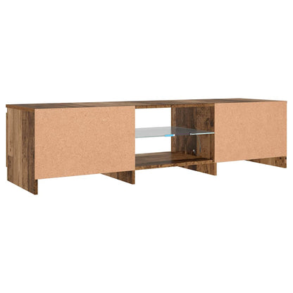 TV Cabinet with LED Lights Old Wood 140x40x36 cm Engineered Wood