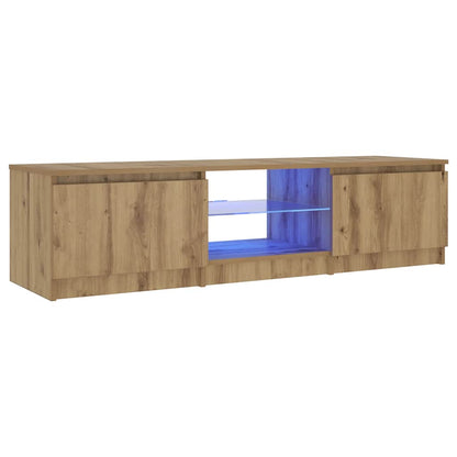 TV Cabinet with LED Lights Artisian Oak 140x40x36 cm Engineered Wood