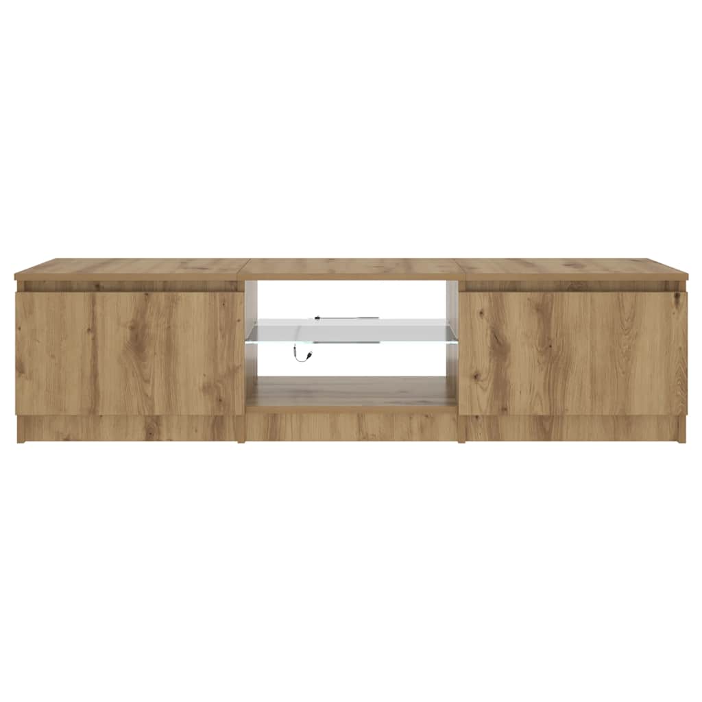 TV Cabinet with LED Lights Artisian Oak 140x40x36 cm Engineered Wood