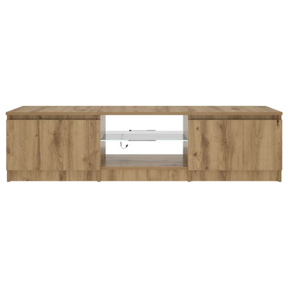TV Cabinet with LED Lights Artisian Oak 140x40x36 cm Engineered Wood