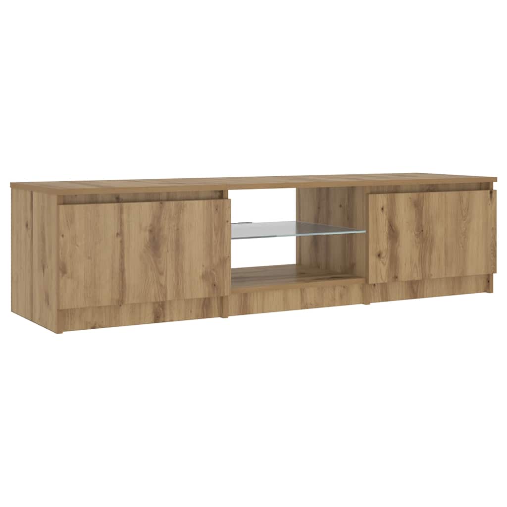 TV Cabinet with LED Lights Artisian Oak 140x40x36 cm Engineered Wood
