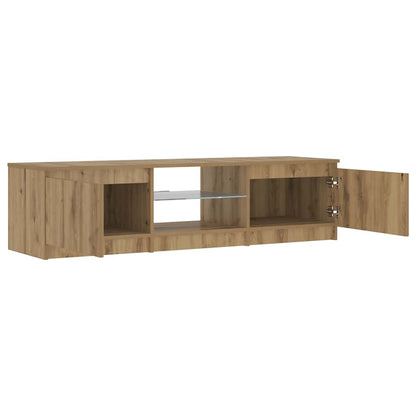 TV Cabinet with LED Lights Artisian Oak 140x40x36 cm Engineered Wood