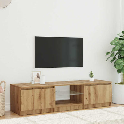 TV Cabinet with LED Lights Artisian Oak 140x40x36 cm Engineered Wood