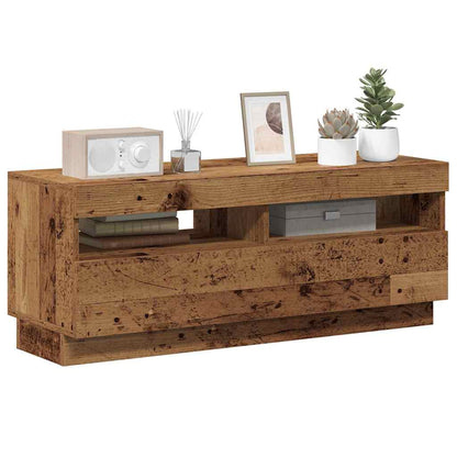 TV Cabinet with LED Lights Old Wood 100x35x40 cm Engineered Wood