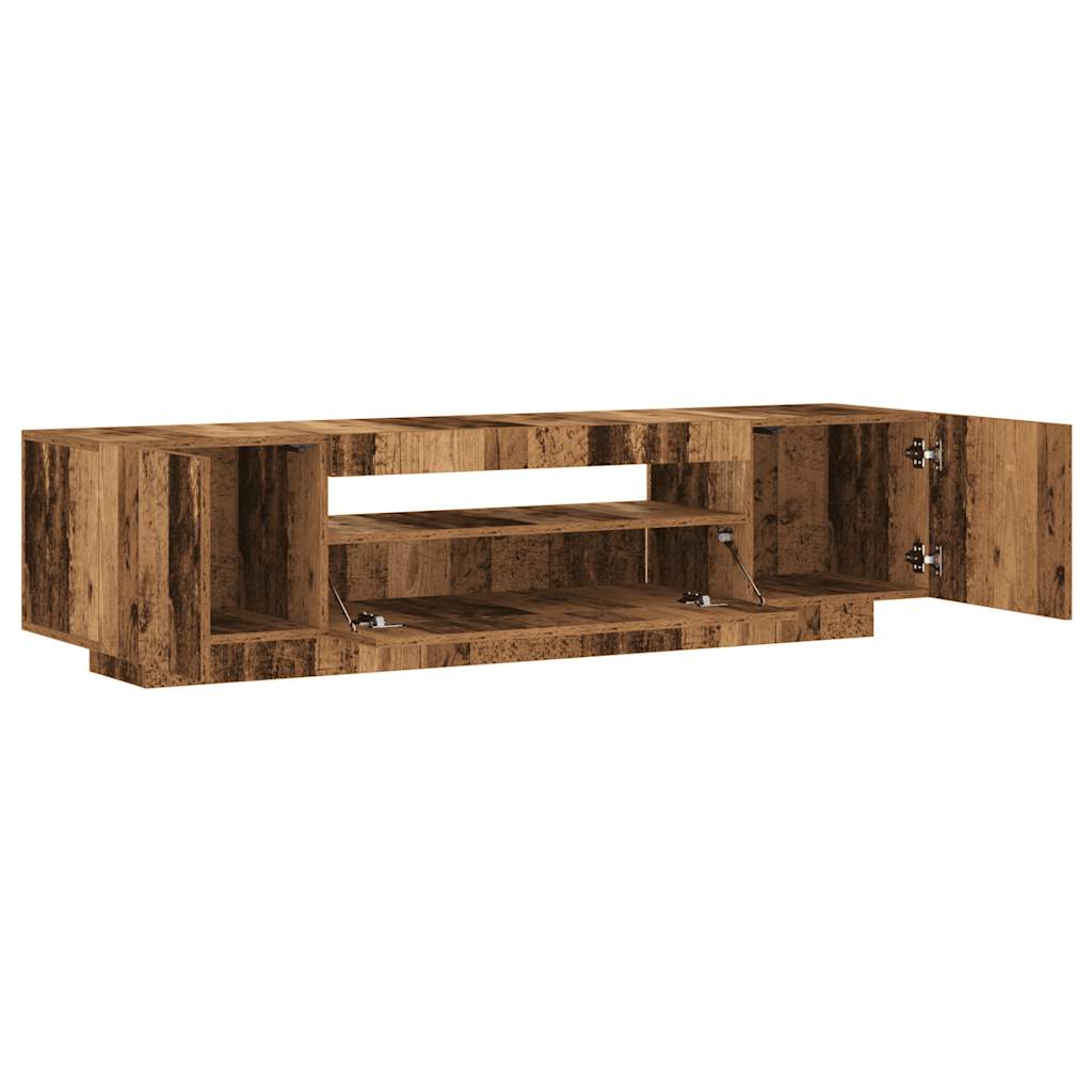 TV Cabinet with LED Lights Old Wood 160x35x40 cm Engineered Wood