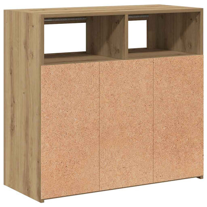 Sideboard with LED Lights Artisan Oak 80x35x75 cm Engineered Wood