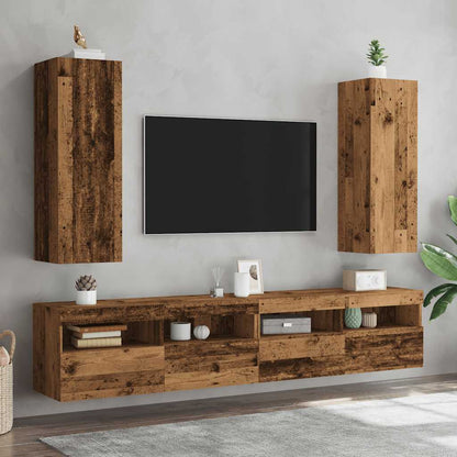TV Cabinets 2 pcs Old Wood 30.5x30x90 cm Engineered Wood