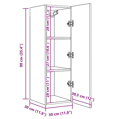TV Cabinets 2 pcs Old Wood 30.5x30x90 cm Engineered Wood
