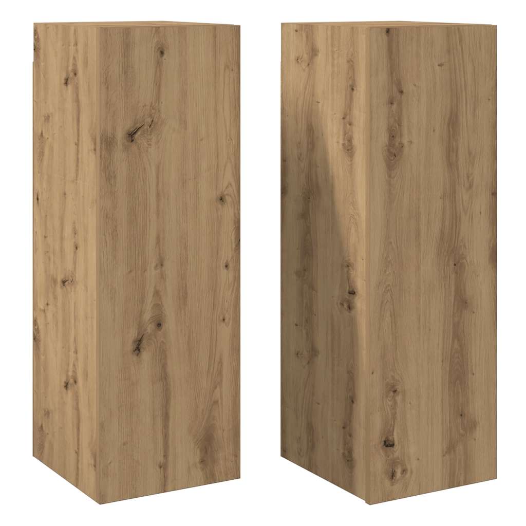 TV Cabinets 2 pcs Artisan Oak 30.5x30x90 cm Engineered Wood