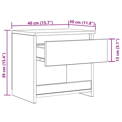 Bedside Cabinet Old Wood 40x30x39 cm Engineered Wood