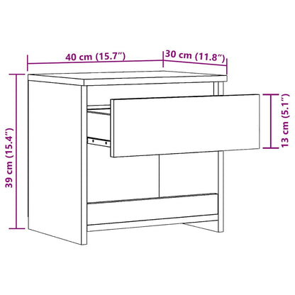 Bedside Cabinet Artisan Oak 40x30x39 cm Engineered Wood