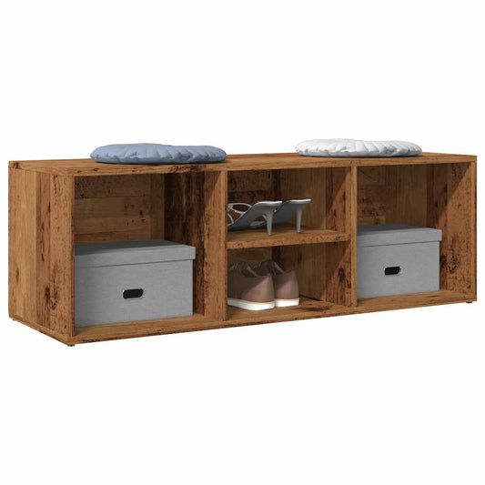 Shoe Storage Bench Old Wood 102x35x35 cm Engineered Wood