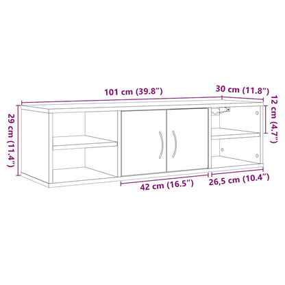 Wall Cabinet Old Wood 101x30x29 cm Engineered Wood