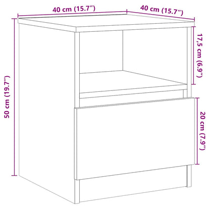 Bedside Cabinet Old Wood 40x40x50 cm Engineered Wood