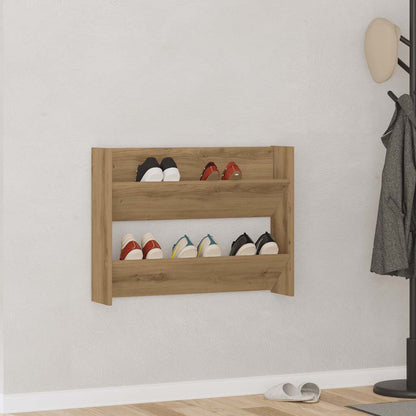 Wall Shoe Cabinet Artisan Oak 80x18x60 cm Engineered Wood