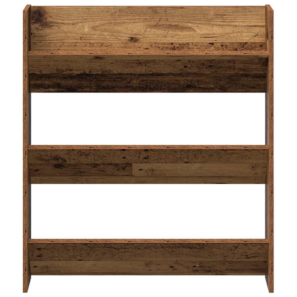 Wall Shoe Cabinet Old Wood 80x18x90 cm Engineered Wood