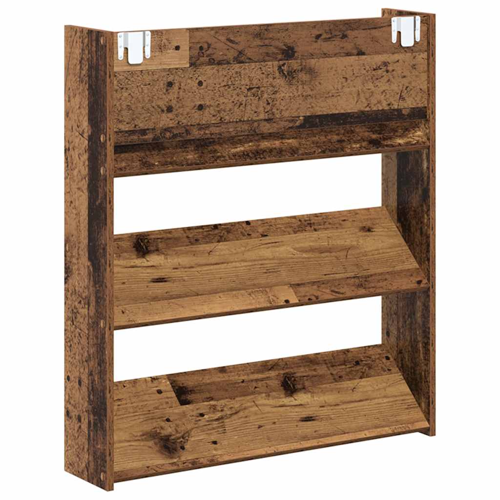 Wall Shoe Cabinet Old Wood 80x18x90 cm Engineered Wood
