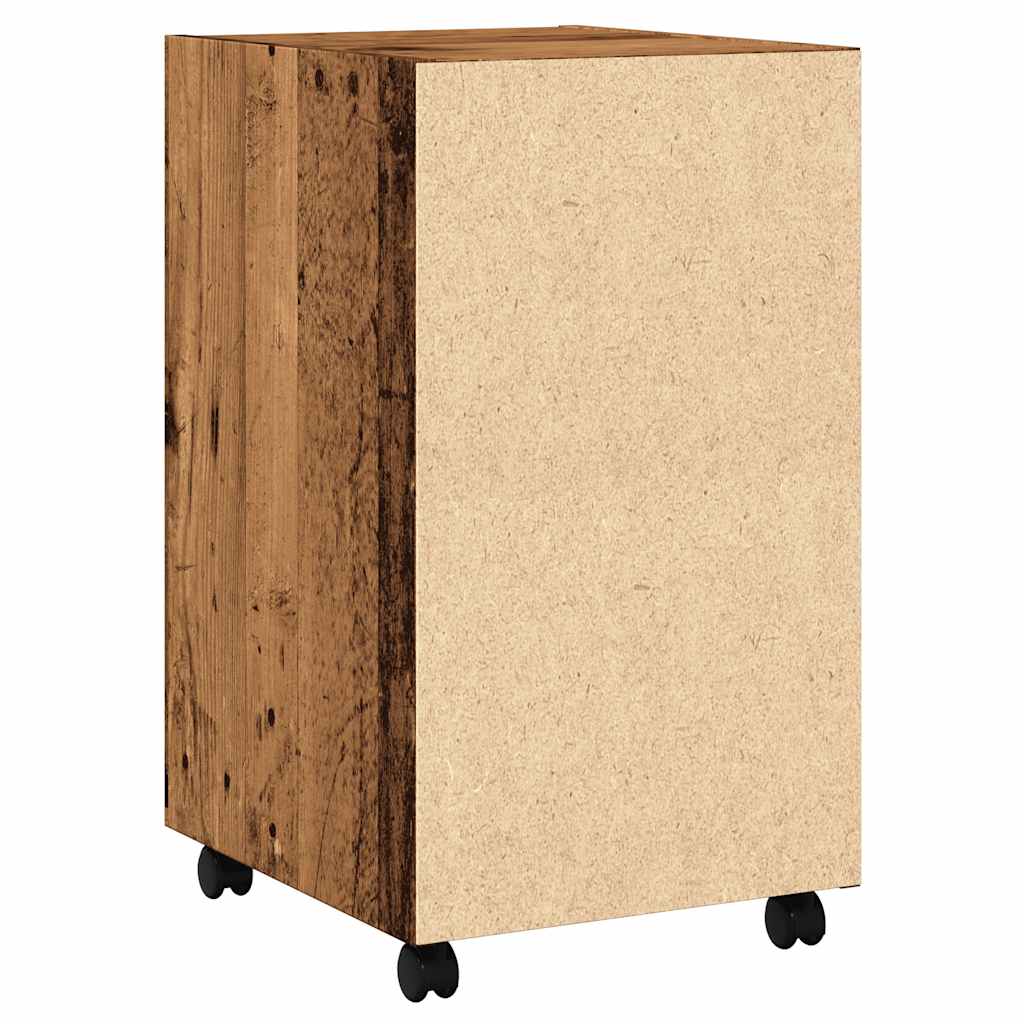 Cabinet with Wheels Old Wood 33x38x60 cm Engineered Wood