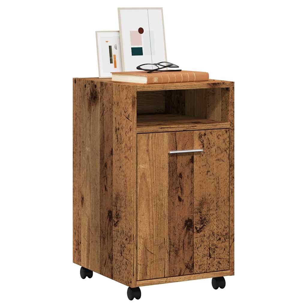 Cabinet with Wheels Old Wood 33x38x60 cm Engineered Wood