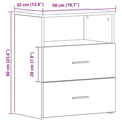 Bedside Cabinet Old Wood 50x32x60cm Engineered Wood