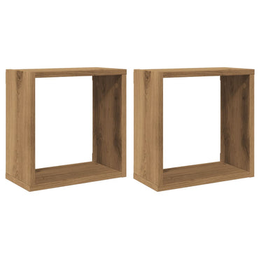 Wall Cube Shelves 2 pcs Artisan Oak 30x15x30 cm Engineered Wood