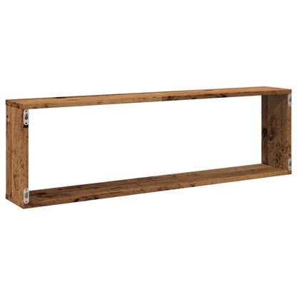 Wall Cube Shelves 4 pcs Old Wood 100x15x30 cm Engineered Wood