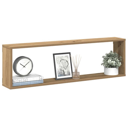 Wall Cube Shelves 4 pcs Artisan Oak 100x15x30 cm Engineered Wood