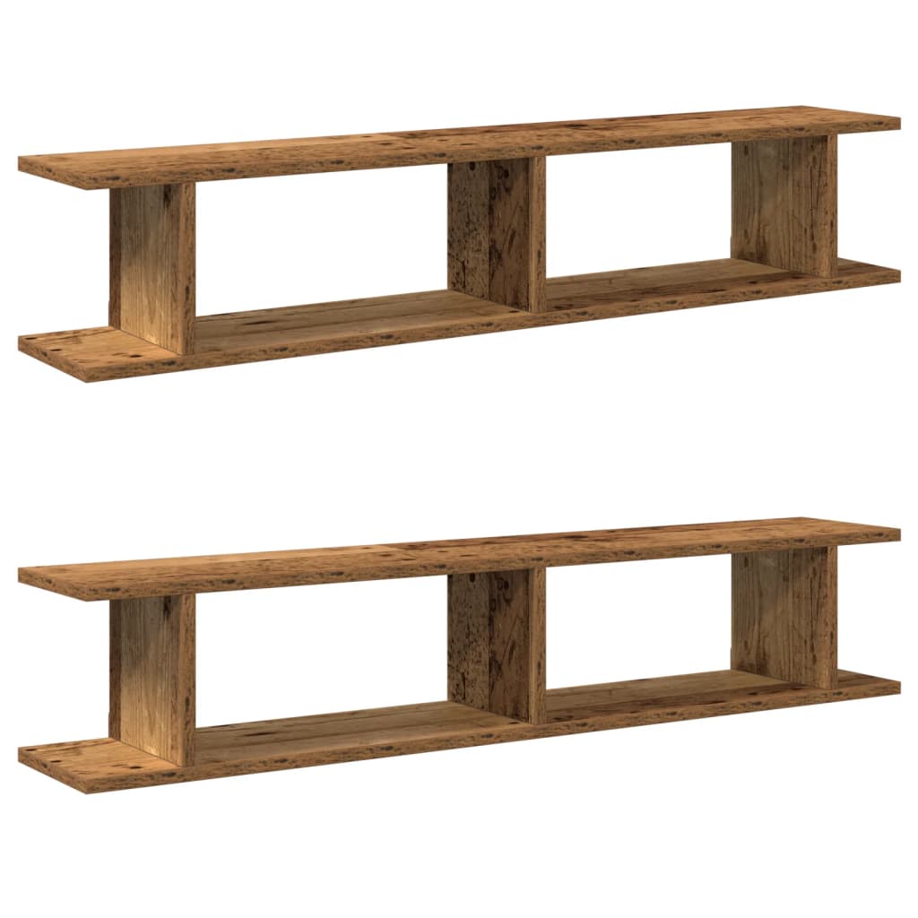 Wall Shelves 2 pcs Old Wood 105x18x20 cm Engineered Wood