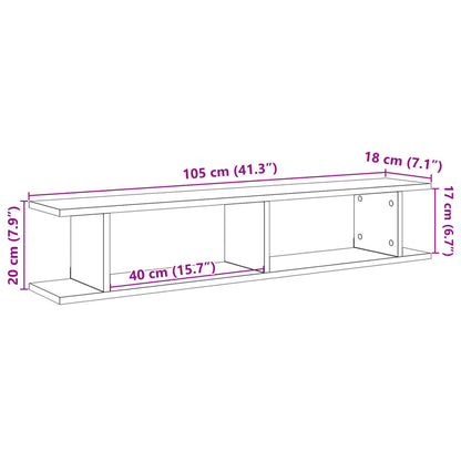 Wall Shelves 2 pcs Old Wood 105x18x20 cm Engineered Wood