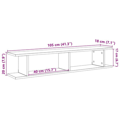 Wall Shelves 2 pcs Artisan Oak 105x18x20 cm Engineered Wood