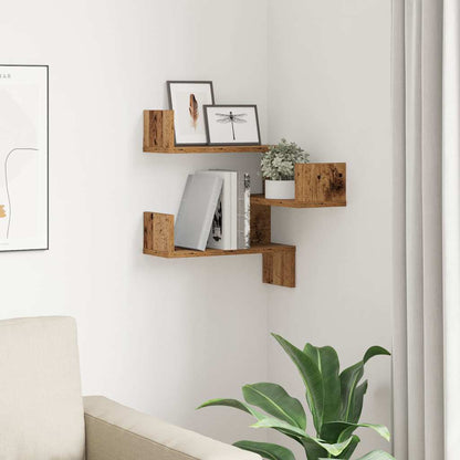 Wall Corner Shelf Old Wood 40x40x49,5 cm Engineered Wood