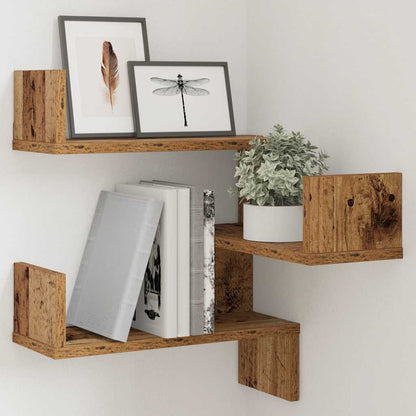 Wall Corner Shelf Old Wood 40x40x49,5 cm Engineered Wood