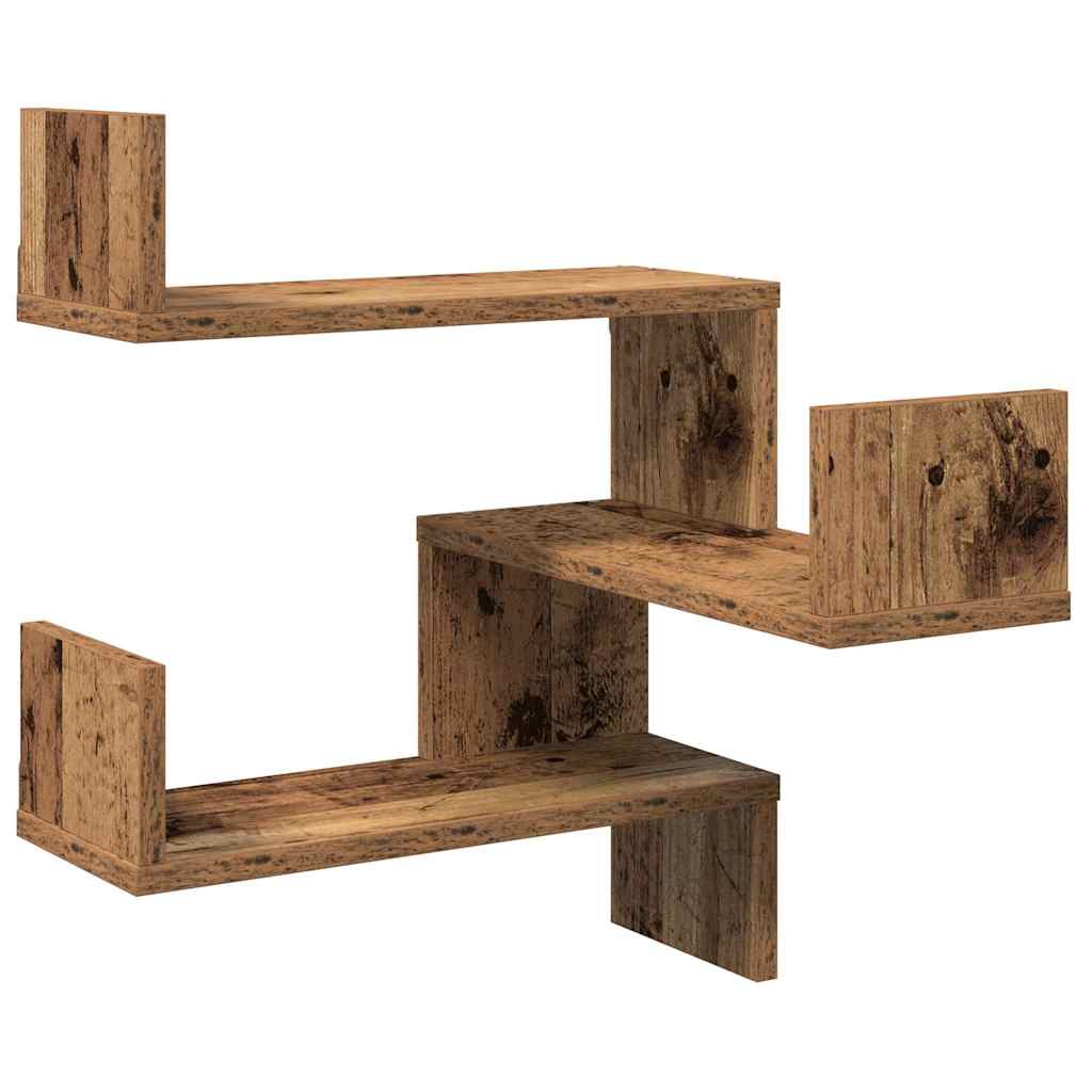 Wall Corner Shelves 2 pcs Old Wood 40x40x49,5 cm Engineered Wood