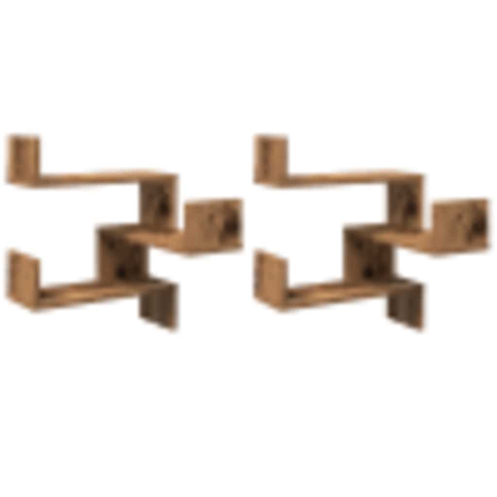 Wall Corner Shelves 2 pcs Old Wood 40x40x49,5 cm Engineered Wood