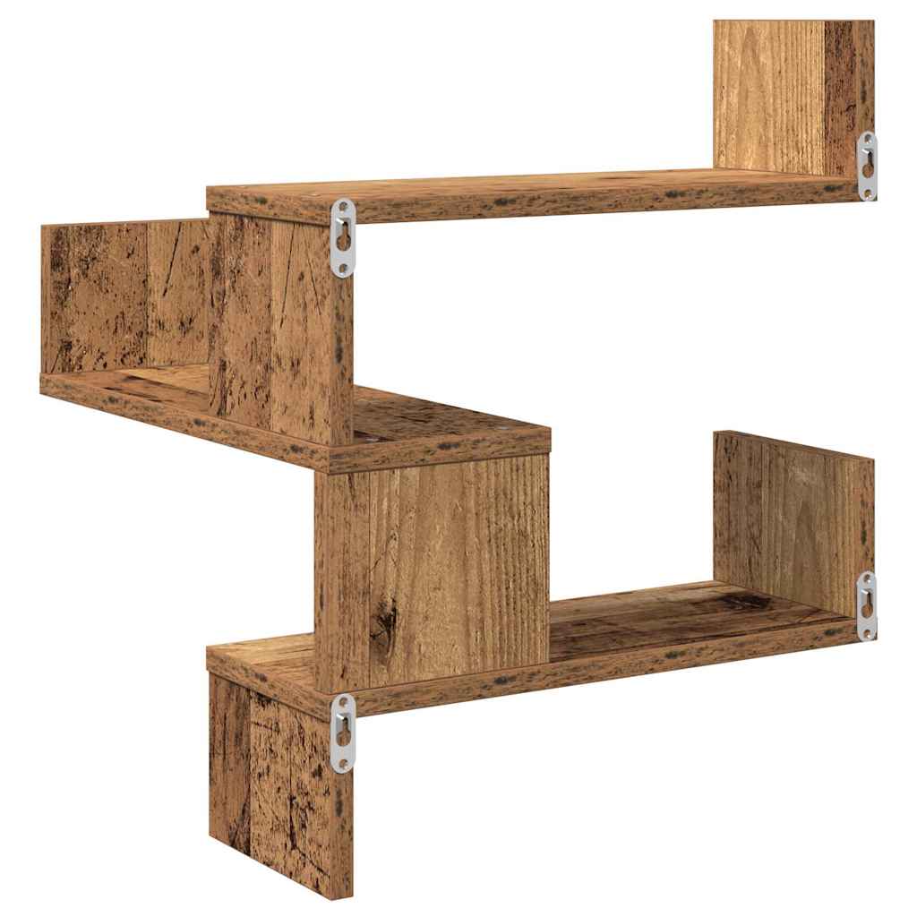 Wall Corner Shelves 2 pcs Old Wood 40x40x49,5 cm Engineered Wood