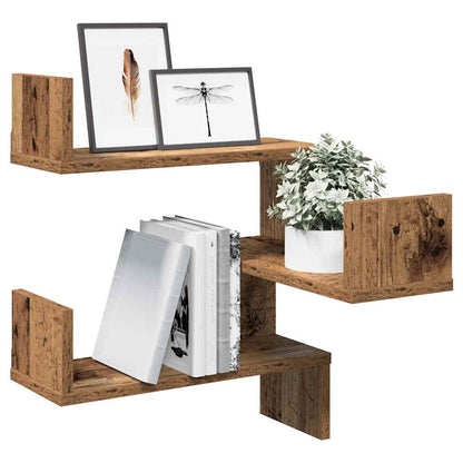 Wall Corner Shelves 2 pcs Old Wood 40x40x49,5 cm Engineered Wood