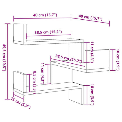 Wall Corner Shelf Artisan Oak 40x40x49,5 cm Engineered Wood