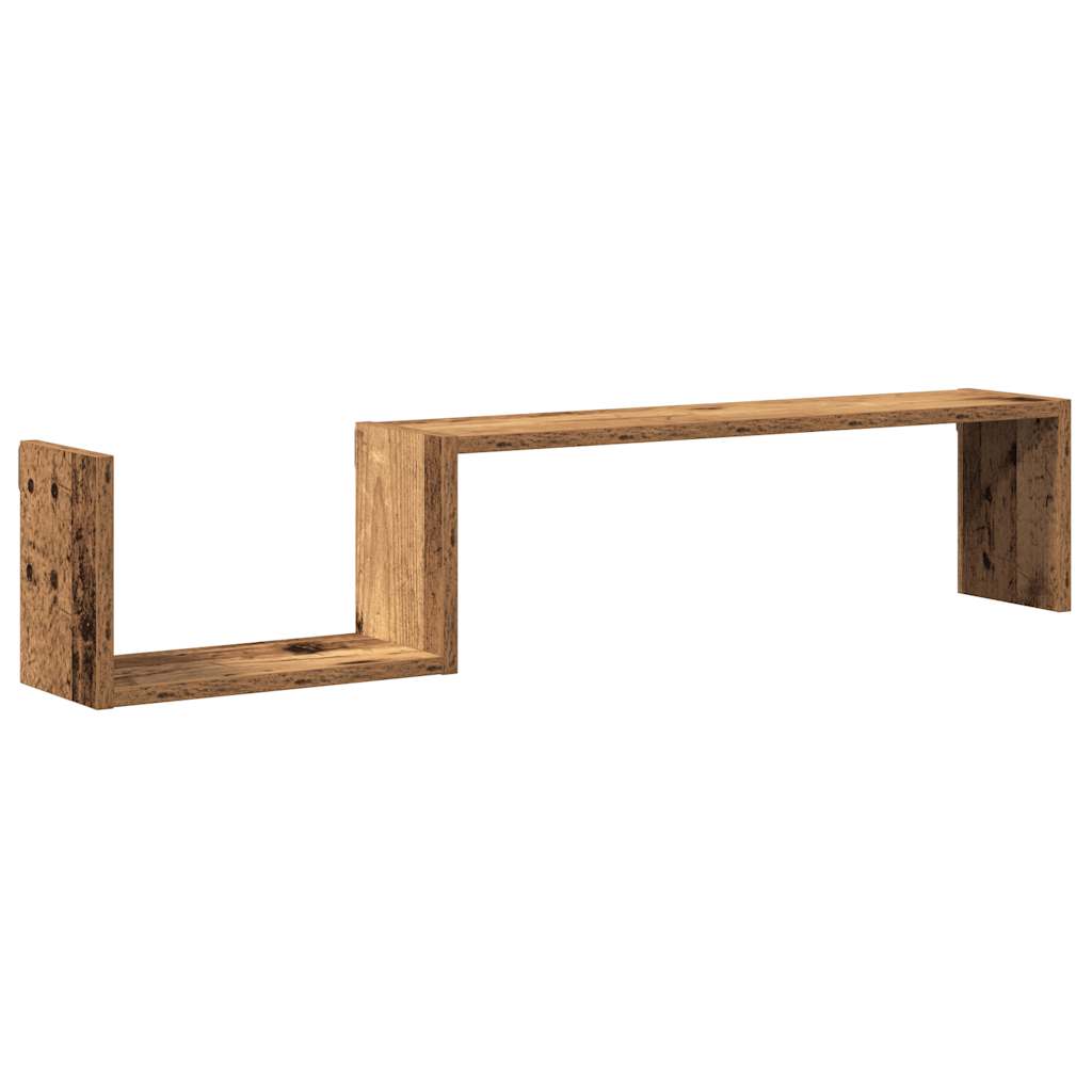 Wall Shelves 2 pcs Old Wood 100x15x20 cm Engineered Wood