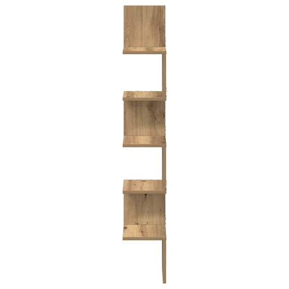 Wall Corner Shelf Artisan Oak 20x20x127.5 cm Engineered Wood