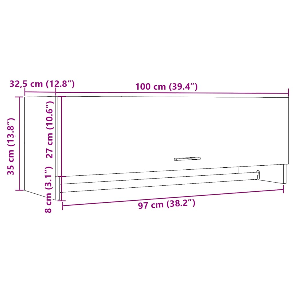 Wardrobe Old Wood 100x32.5x35 cm Engineered Wood