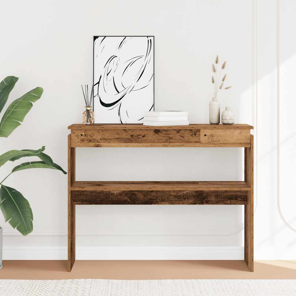 Console Table Old Wood 102x30x80 cm Engineered Wood