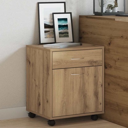 Rolling Cabinet Artisan Oak 45x38x54 cm Engineered Wood